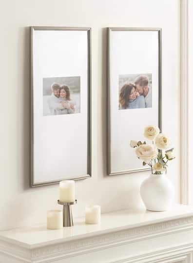 Kate and Laurel Adlynn 14" x 30" Photo Frames 8" x 10" with Mat, 2ct.